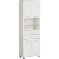welltime Hochschrank Breite 60 cm, verstellbare Einlegeböden, Metallgriffe