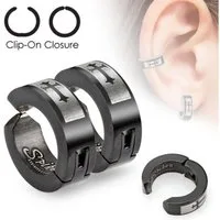 Order & Smile Schmuck Paar Ohrclips Fake Creolen Ohrclips für Damen und Herren „Kreuz“
