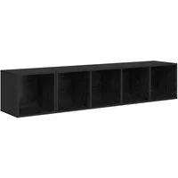 vidaXL TV-Schrank TV-Schrank Set 2 pcs Schwarz Eichen-Optik Holzwerkstoff (2-St)