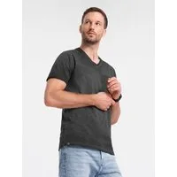 OMBRE T-Shirt Herren-T-Shirt mit V-Ausschnitt und Streifenmuster mit Tasche