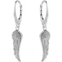 Goldene Hufeisen Paar Ohrhänger Engelsflügel Brisur Ohrringe aus 925 Sterling Silber Engel Flügel (1 Paar, inkl. Etui), Damen Ohrschmuck