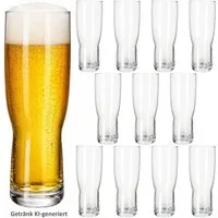 MamboCat Bierglas MamboCat 12x Birra Biergläser 0,5 L Pilsglas Klar schlank Trinkglas, Glas