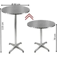 Bistrotisch Stehtisch Bistrotisch Gartentisch Klappbar Tisch Aluminium Partytisch (1x Stehtisch, 1-St., 1 Tisch), 60 cm Durchmesser