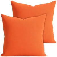 matches21 HOME & HOBBY Kissenbezüge 2er Set Kissenhülle 40x40 cm orange pflegeleicht mit Reißverschluss, (2 Stück), Zierkissen-Bezüge einfarbig für Couch-Kissen mit Lotuseffekt