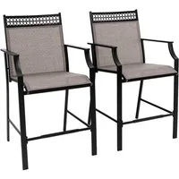 COSTWAY Gartenstuhl (2 St), Balkonstühle, Sitzhöhe 63cm, bis 180 kg belastbar
