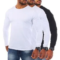 Young & Rich Langarmshirt Herren Uni Basic Longsleeve Rundhals round-Neck Unterziehshirt 2002 Rundhalsauschnitt unifarben langarm slim fit