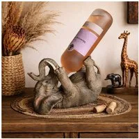 Online-Fuchs Weinflaschenhalter in Form eines durstigen Elefanten - Geschenkidee für Weinliebhaber, (Outdoor geeignet, Flaschenständer), ideal zur Dekoration im Wohnzimmer, Bar oder Restaurant