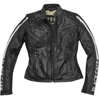 Black-Cafe London Motorradjacke Toronto Damen Motorrad Lederjacke perforiert,herausnehmbares Innenfutter