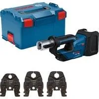 Akku-Presswerkzeug GPT 18V-19 Professional solo, 18Volt, Kit M, Pressmaschine blau, ohne Akku und Ladegerät, 3 Pressbacken Compact M, in L-BOXX