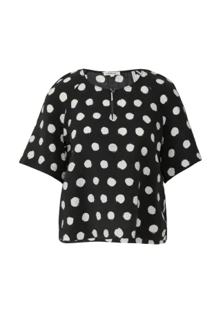 s.Oliver Red Label - Fließende Bluse aus Viskosemix im Relaxed Fit schwarz - Gr. - 34