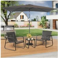 Angel Living Sonnenschirm 200x300 cm Rechteckig Marktschirm Gartenschirm Terrassenschirm Kurbel, LxB: 200x300 cm, für Terasse, Garten, Balkon, Gastro, Windfest, mit UV-Schutz 50+