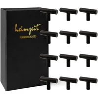 heimzeit Möbelgriff Möbelknopf Schrankknopf Edelstahl (Set, 12-St), für Schubladen, Türen und Kommoden, inkl. Schraube