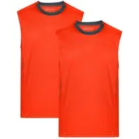 James & Nicholson Lauftop Doppelpack Sportliches Herren Lauf Top aus Funktionspolyester JN470 (Doppelpack, 2er-Pack) Feuchtigkeitsregulierendes Material