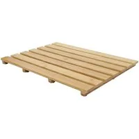 Spetebo Duschmatte Bambus Badematte aus FSC Echtholz - 53 x 35 cm, Höhe 2.50 mm, Echtholz, rutschfest, Bambus Holz, rechteckig, Duschmatte, rutschfester Vorleger für Bad Sauna Pool