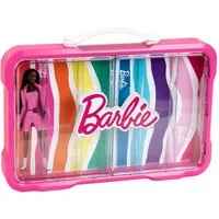 Theo Klein Puppen Koffer BRB - Sammelkoffervitrine für 6 Barbies mit leuchtendem Barbie Logo