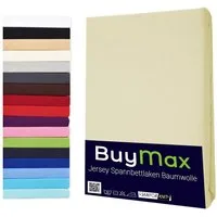 Buymax Spannbettlaken Buymax Jersey aus 100% Baumwolle, Jersey, Gummizug: Rundumgummi, (1 Stück), Pflegeleicht und Atmungsaktiv in Verschiedenen Farben und Größen