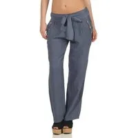 malito more than fashion Leinenhose malito Damen Hose aus Leinen, Stoffhose in Unifarben, feine Freizeit feine Leinen Hose mit Stoffbindegürtel
