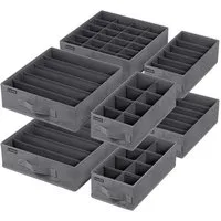 CALIYO Aufbewahrungsbox Unterwäsche-Organizer 8-Tlg, Schubladen-Organizer, Faltbar (8 St., Aufbewahrungsbox mit Fächer, Schubladen-Ordnungssystem), Kleiderschrank-Organizer, Aufbewahrung, für BHs, Socken, Krawatten