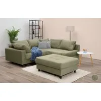 COLLECTION AB Ecksofa Toni L-Form, B: 215 cm, Set: Sofa & Hocker, 2 Zierkissen, Federkern