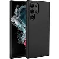 CoolGadget Handyhülle Handy Schutzhülle für Samsung Galaxy S22 Ultra matt schwarz 6,8 Zoll, Silikon TPU Hülle Schutz Tasche Cover schlicht Slim Case