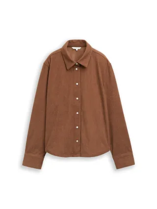 Tom Tailor - Hemdbluse aus Cord camel - Gr. - 36