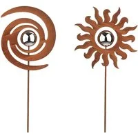 Kobolo Gartenstecker Dekostecker Mix FELIX in Rostoptik - 2-er Set (2 Stück)