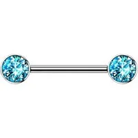 Taffstyle Intimpiercing Titan Brustwarzenpiercing Nippelpiercing Barbell mit Kristallen, Brustpiercing Implantatqualität Filigran Brust Intimpiercing Stab