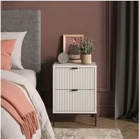 Vicco Nachtschrank Eliza, Weiß/Schwarz, 40 x 55.4 cm mit 2 Schubladen (1-St)