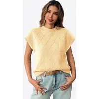 Imily Bela Kurzarmpullover Damen Pullover mit Stehkragen und kurzen Ärmeln (Packung, 1-tlg., 1per-Pack) einfarbig