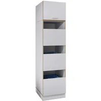 VCM Hochschrank Wäscheschrank mit 4 Fächern & Türen Rislo SD XXL (1-St) VCM Wäscheschrank Rislo SD XXL 200x50x60 cm Holzwerkstoff