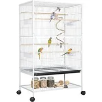 TLGREEN Vogelkäfig groß, Vogelvoliere 132cm, Metall Vogelkäfig, Vogelkäfige für wellensittiche mit spielzeug