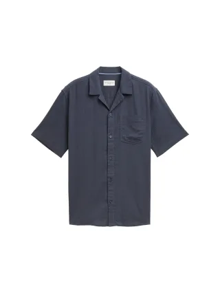 Tom Tailor - Kurzarmhemd mit Muster blueish grey - Gr. - M