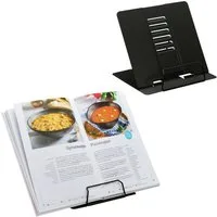 relaxdays Kochbuchhalter Buchständer 2er Set höhenverstellbar, schwarz