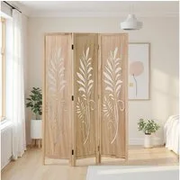 Homestyle4u Paravent Raumteiler Holz Trennwand Natur Sichtschutz Indoor faltbar (3-teilig), faltbar