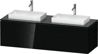 Duravit L-Cube Konsolenwaschtischunterbau wandhängend Schwarz Hochglanz 1620x550x482 mm - LC4873B404 LC4873B40400000