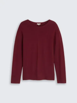Tom Tailor - Plus Size - Strickpullover aus Baumwolle preppy plum - Gr. - 48