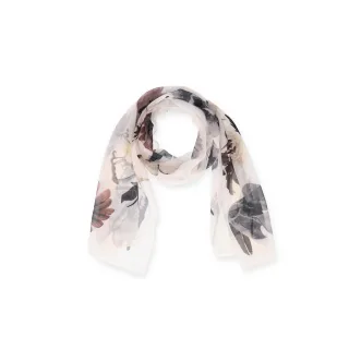 Halsüberkopf Accessoires - 160x50 Schal Flower weiß - Gr. - OS
