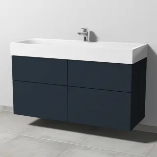 Sanipa 3way Waschtischunterbau zu Kaldewei Silenio Waschtisch mit 4 Auszügen, Marine-Matt SP4571R