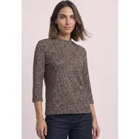 STREET ONE Stehkragenshirt mit Leomuster
