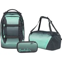 Satch Schulranzen Schulrucksack-Set PACK Gradient Mint 3-teilig (3-teilig), ergonomisch, Your-Size-System: auf Körpergröße anpassbar