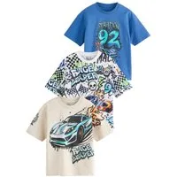 Next Print-Shirt T-Shirt mit Grafik und kurzen Ärmeln, 3er-Pack (3-tlg)