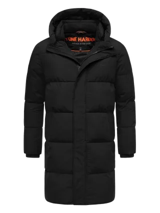 Stone Harbour Herren Steppmantel Hadrieen mit Fleecefutter & Kapuze