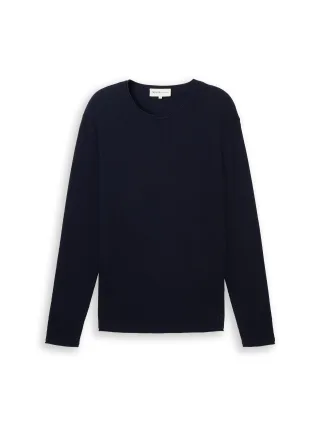 Denim Tom Tailor - Strickpullover aus Baumwolle sky captain blue - Gr. - S