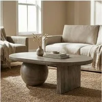 IDIMEX Couchtisch PERLA, Wohnzimmertisch aus massivem Mangoholz mit asymmetrischer Form Grau