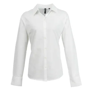 Premier Damen Oxford-Bluse / Bluse / Arbeitshemd, langärmlig (Weiß)