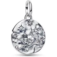 Pandora Charm-Einhänger PANDORA Talisman Medaillon-Charm Kirschblüte, Sterlingsilber