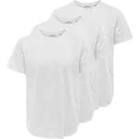 ONLY & SONS Rundhalsshirt ONSJEFF LONGY SS TEE 3-PACK OTL (Packung, 3-tlg)