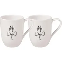 Villeroy & Boch Tasse Statement Set 2tlg., 2-tlg., Porzellan, Premium Porcelain, mikrow.- & spülm.sicher, Made in Germany