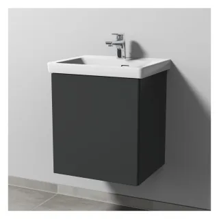 Sanipa 3way Waschtischunterbau zu Villeroy & Boch Subway 3.0 Waschtisch mit 1 Tür, Anthrazit-Matt SM84422