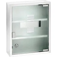 WENKO Medizinschrank Edelstahl und satiniertes Sicherheitsglas, 30 x 40 cm cm